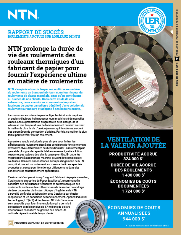 NTN Extends Bearing Service Life on Thermal Rolls for Paper Manufacturer F Cover